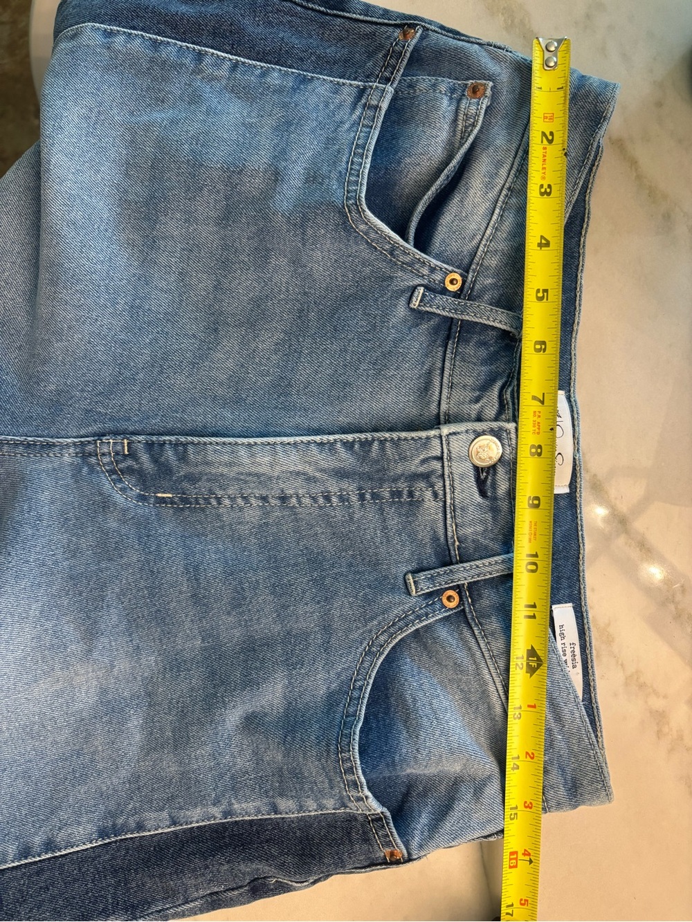 Jessica Simpson Freesia Two-Tone Wide-Leg Cotton Blend Jeans Sz 8 - Picture 6 of 8